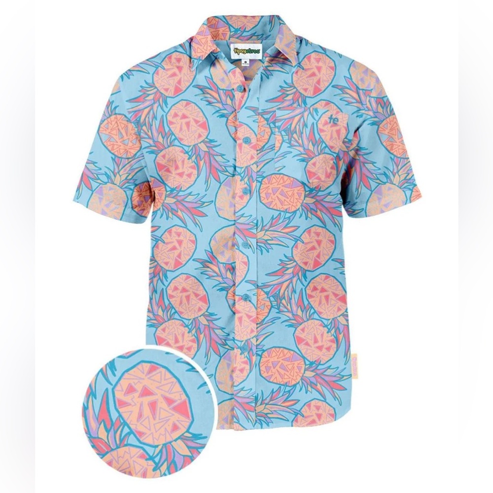 Tipsy Elves | Pineapple Soft Button Down Hawaiian… - image 1